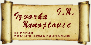 Izvorka Manojlović vizit kartica